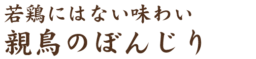 若鶏にはない味わい親鳥のぼんじり